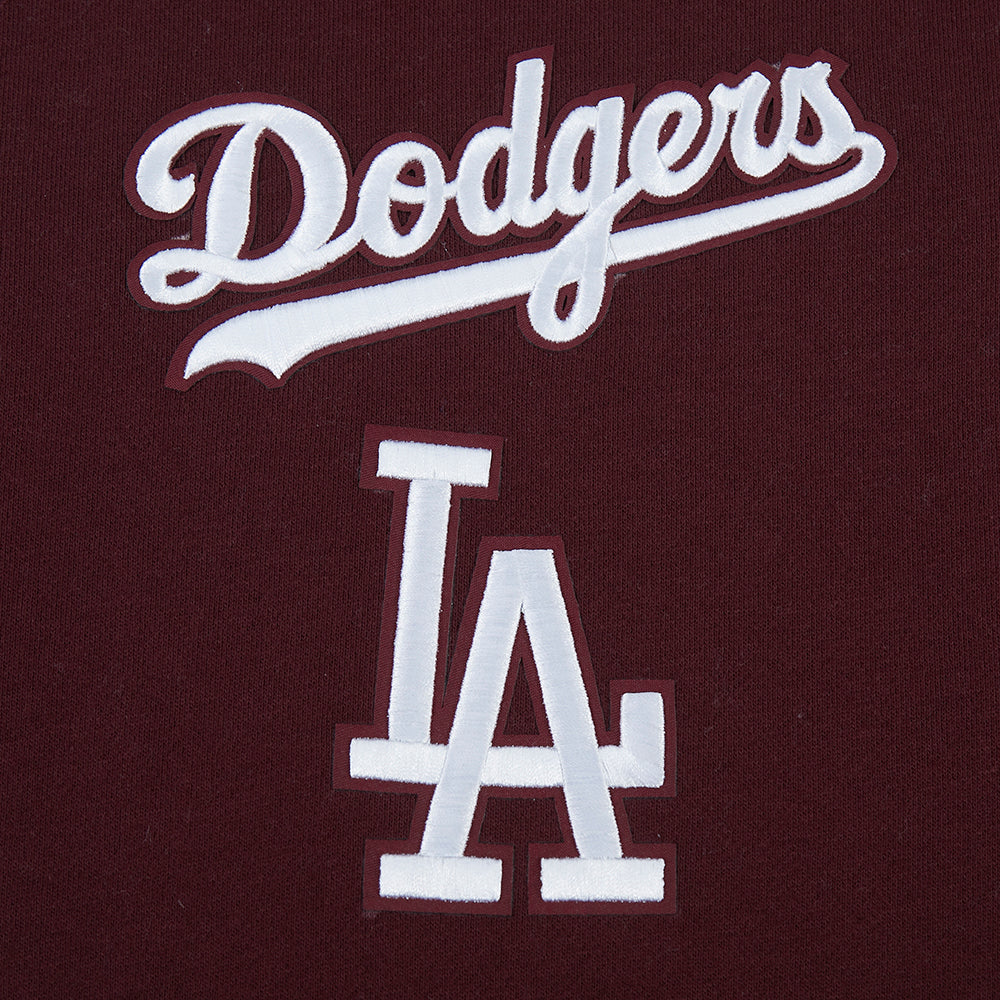 MLB LOS ANGELES DODGERS WINGSPAN MEN'S DROP SHOULDER FLC CREWNECK (WINE) - Image 5