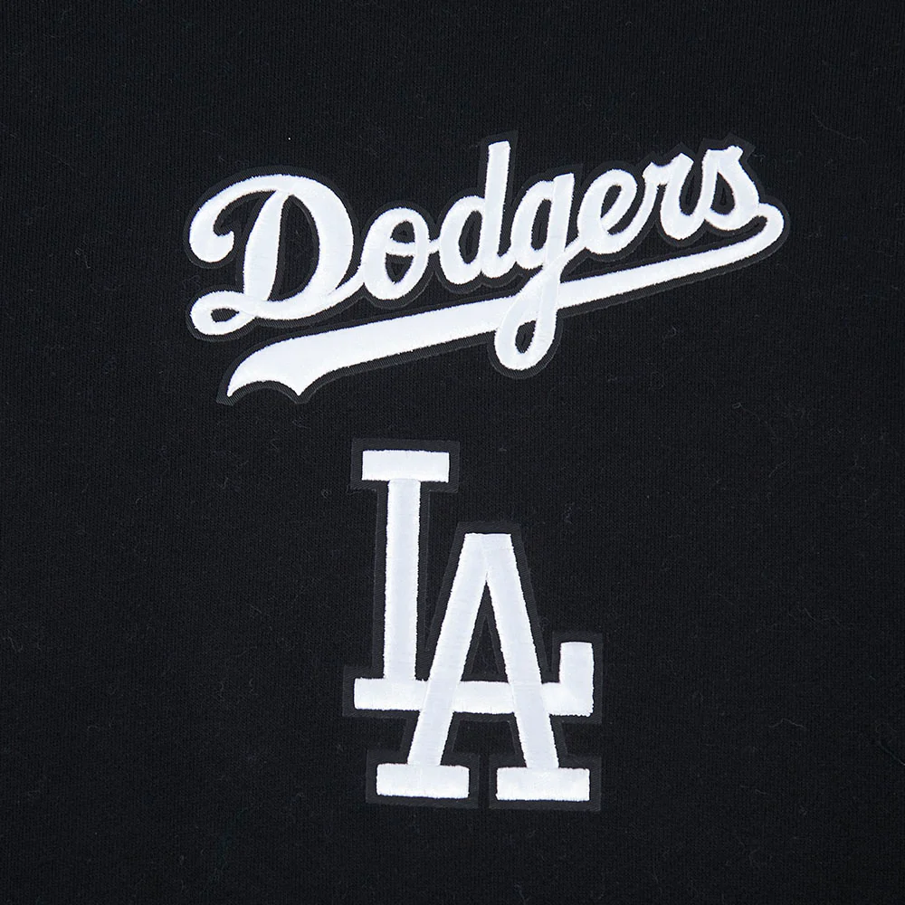 MLB LOS ANGELES DODGERS WINGSPAN MEN'S DROP SHOULDER FLC PO HOODIE V (BLACK/DODGER BLUE) - Image 7