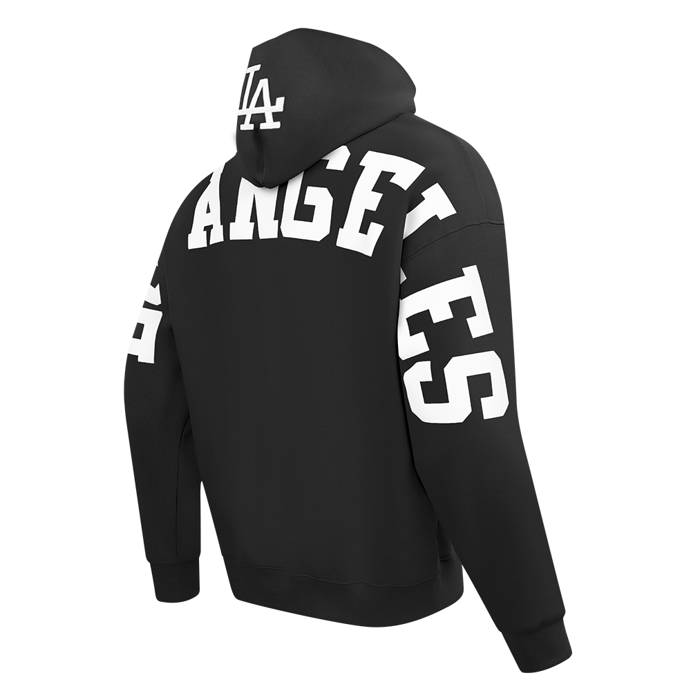 MLB LOS ANGELES DODGERS WINGSPAN MEN'S DROP SHOULDER FLC PO HOODIE V (BLACK) - Image 6
