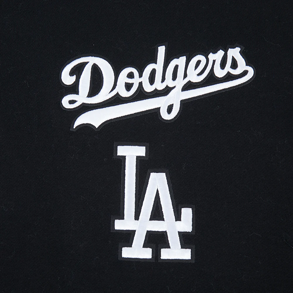 MLB LOS ANGELES DODGERS WINGSPAN MEN'S DROP SHOULDER FLC PO HOODIE V (BLACK) - Image 9