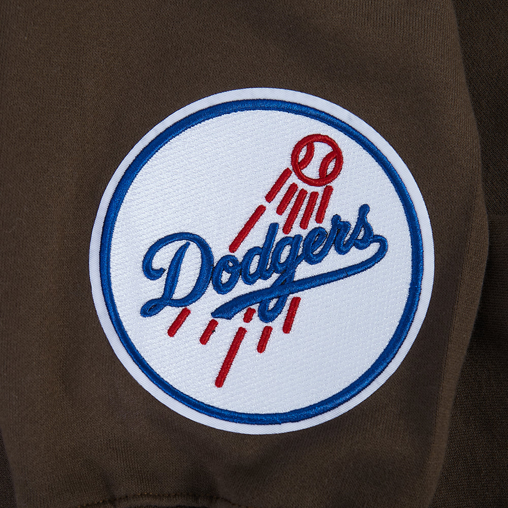 MLB LOS ANGELES DODGERS WINGSPAN MEN'S DROP SHOULDER FLC PO HOODIE V2 (BROWN) - Image 7