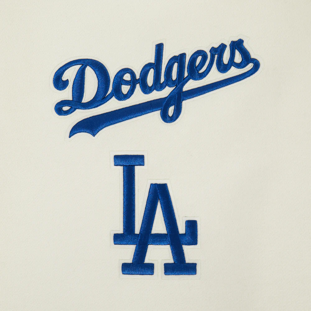 MLB LOS ANGELES DODGERS WINGSPAN MEN'S DROP SHOULDER FLC PO HOODIE V (EGGSHELL) - Image 8
