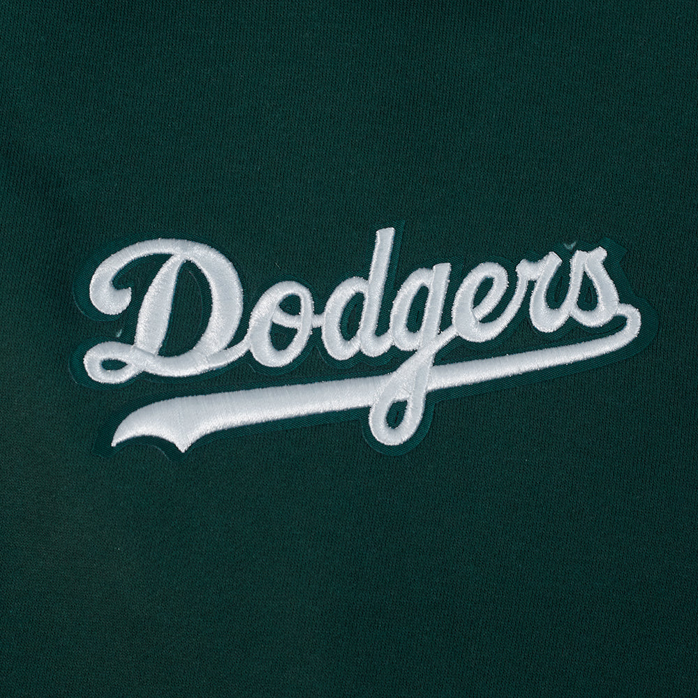 MLB LOS ANGELES DODGERS WINGSPAN MEN'S DROP SHOULDER FLC PO HOODIE V2 (FOREST GREEN) - Image 9