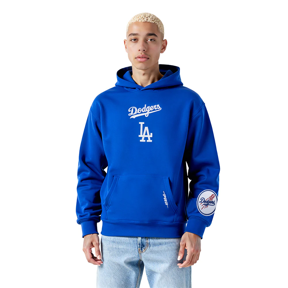 MLB LOS ANGELES DODGERS WINGSPAN MEN'S DROP SHOULDER FLC PO HOODIE V2 (ROYAL BLUE) - Image 2