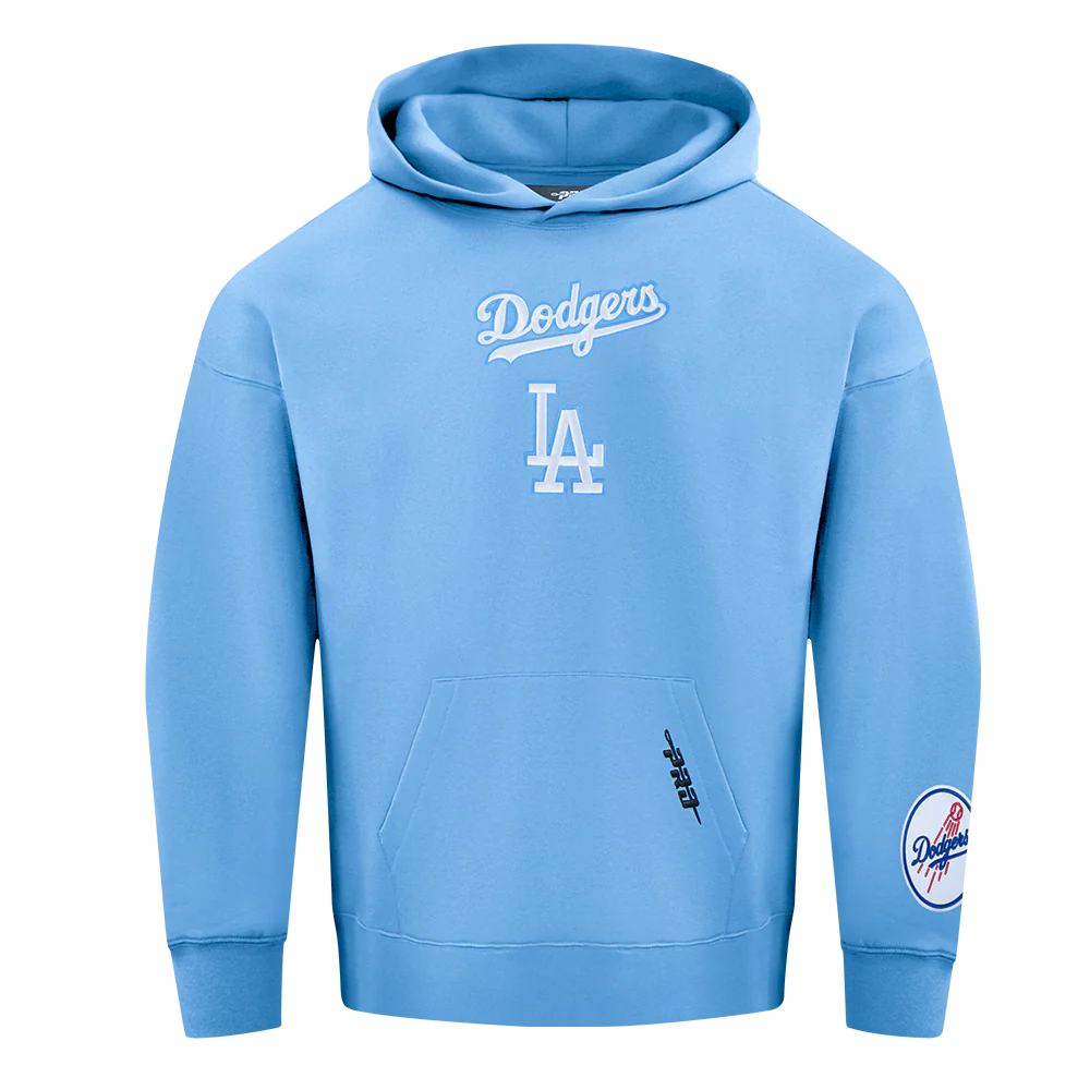 MLB LOS ANGELES DODGERS WINGSPAN MEN'S DROP SHOULDER FLC PO HOODIE V2 (UNIVERSITY BLUE) - Image 3