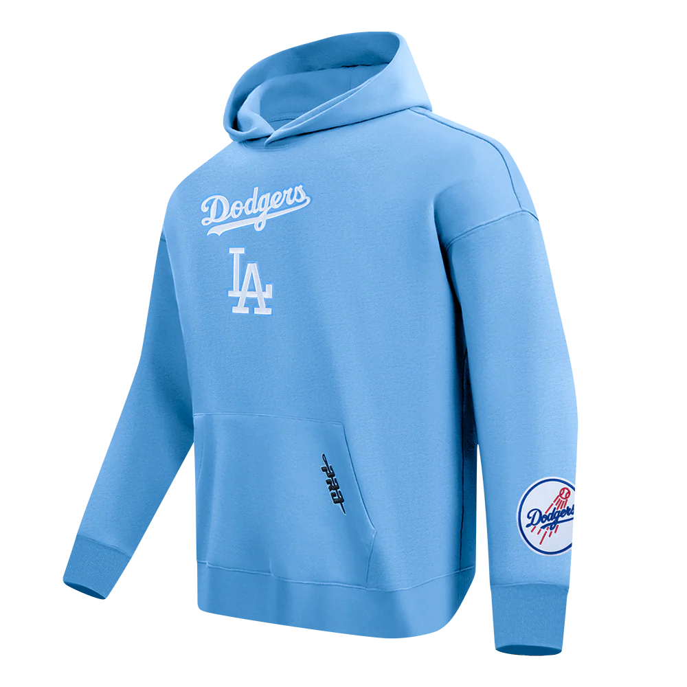 MLB LOS ANGELES DODGERS WINGSPAN MEN'S DROP SHOULDER FLC PO HOODIE V2 (UNIVERSITY BLUE) - Image 5
