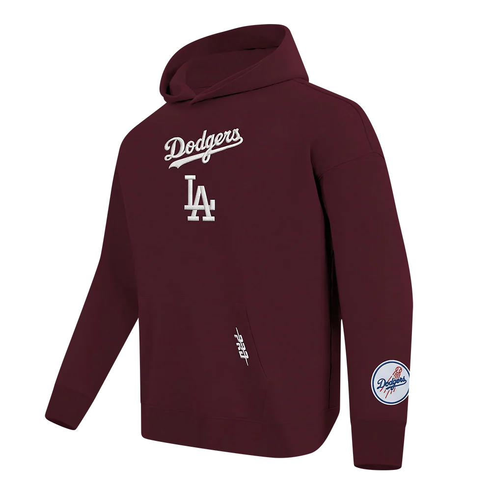 MLB LOS ANGELES DODGERS WINGSPAN MEN'S DROP SHOULDER FLC PO HOODIE V2 (WINE) - Image 5