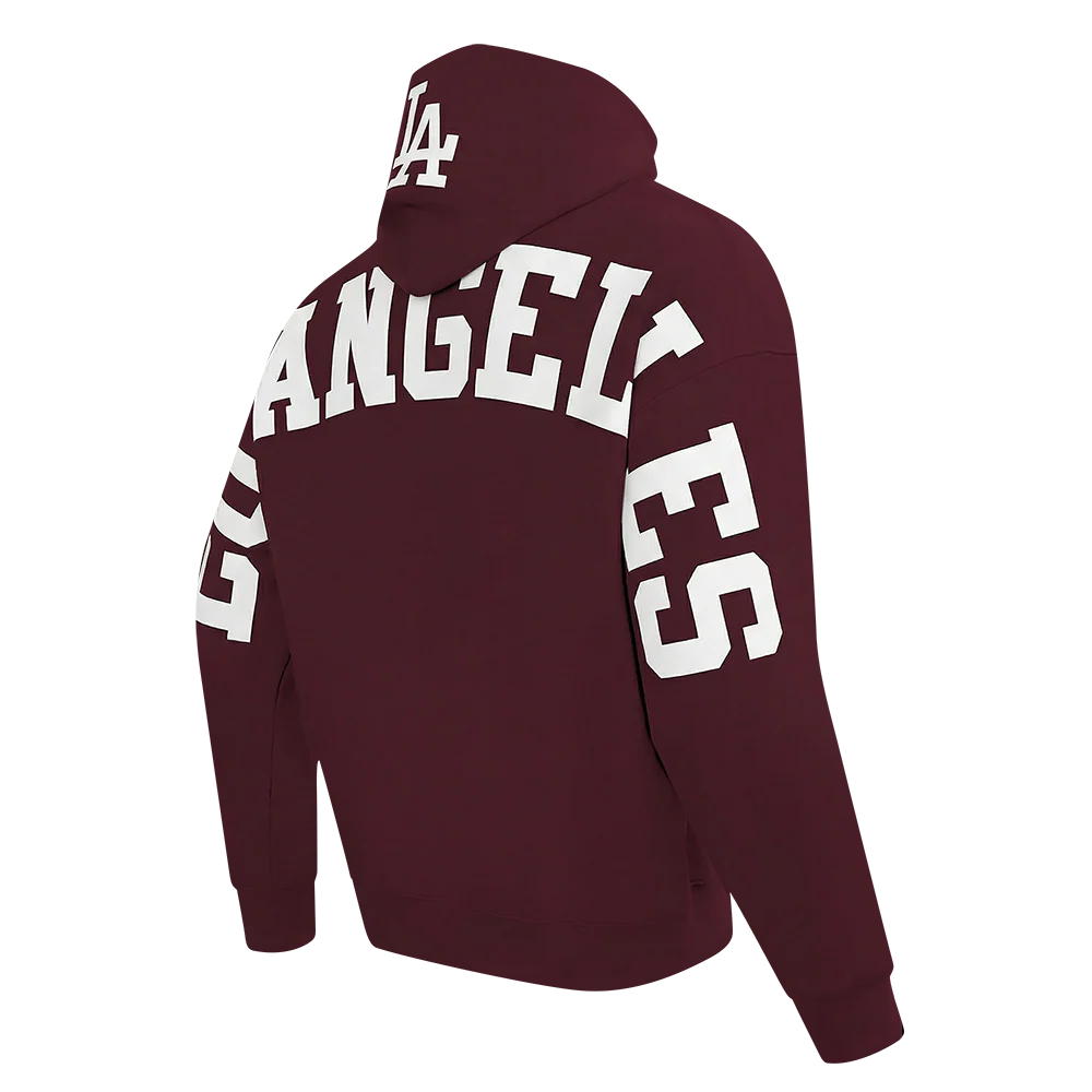 MLB LOS ANGELES DODGERS WINGSPAN MEN'S DROP SHOULDER FLC PO HOODIE V2 (WINE) - Image 6
