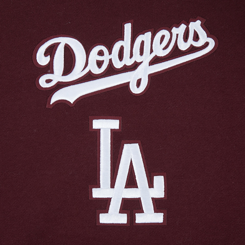 MLB LOS ANGELES DODGERS WINGSPAN MEN'S DROP SHOULDER FLC PO HOODIE V2 (WINE) - Image 8