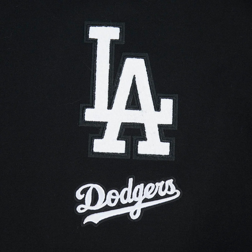MLB LOS ANGELES DODGERS CLASSIC CHENILLE MEN'S DK PO HOODIE (BLACK) - Image 5