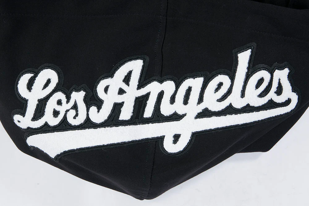 MLB LOS ANGELES DODGERS CLASSIC CHENILLE MEN'S DK PO HOODIE (BLACK) - Image 8