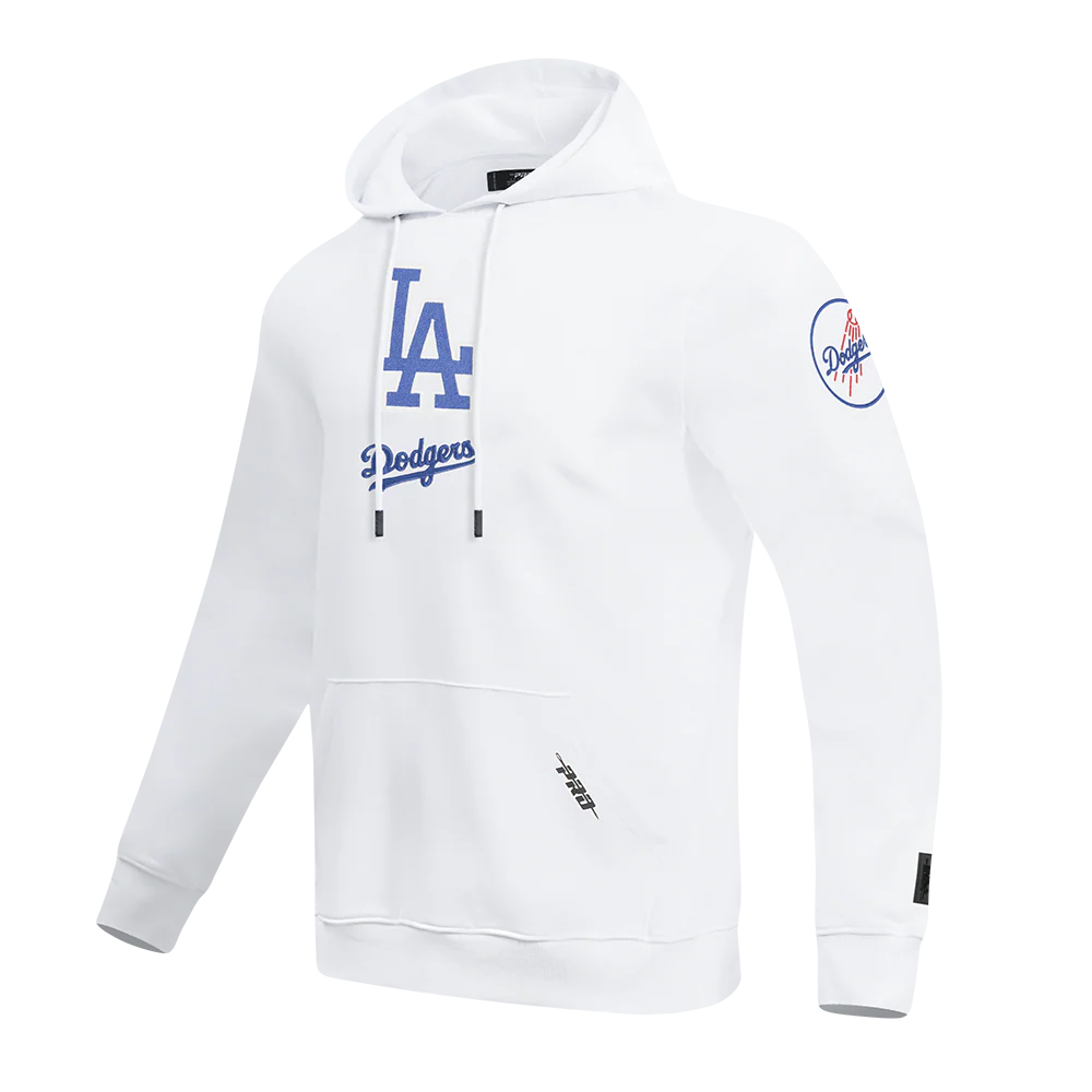 MLB LOS ANGELES DODGERS CLASSIC CHENILLE MEN'S DK PO HOODIE (WHITE) - Image 3