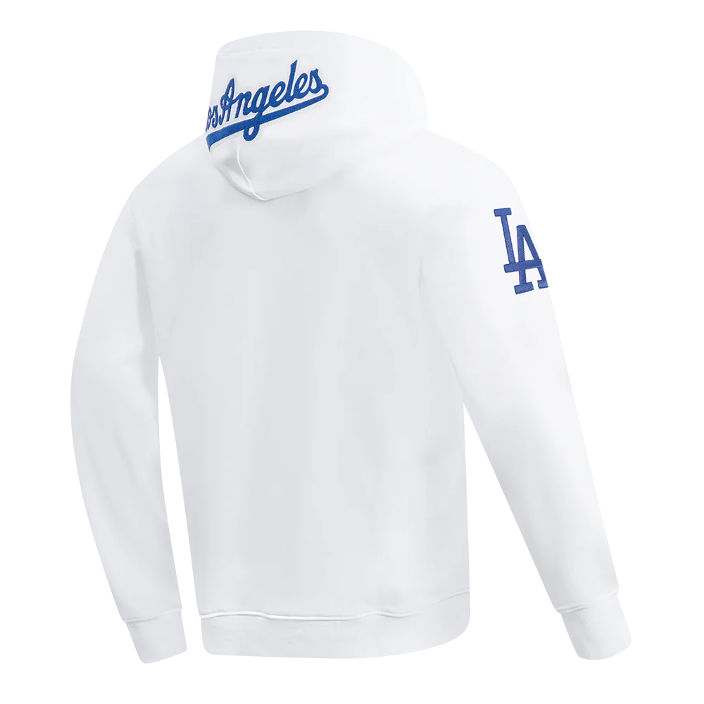 MLB LOS ANGELES DODGERS CLASSIC CHENILLE MEN'S DK PO HOODIE (WHITE) - Image 4
