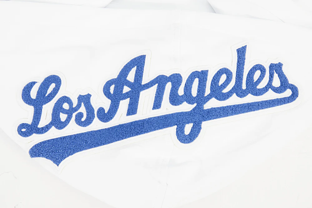 MLB LOS ANGELES DODGERS CLASSIC CHENILLE MEN'S DK PO HOODIE (WHITE) - Image 9