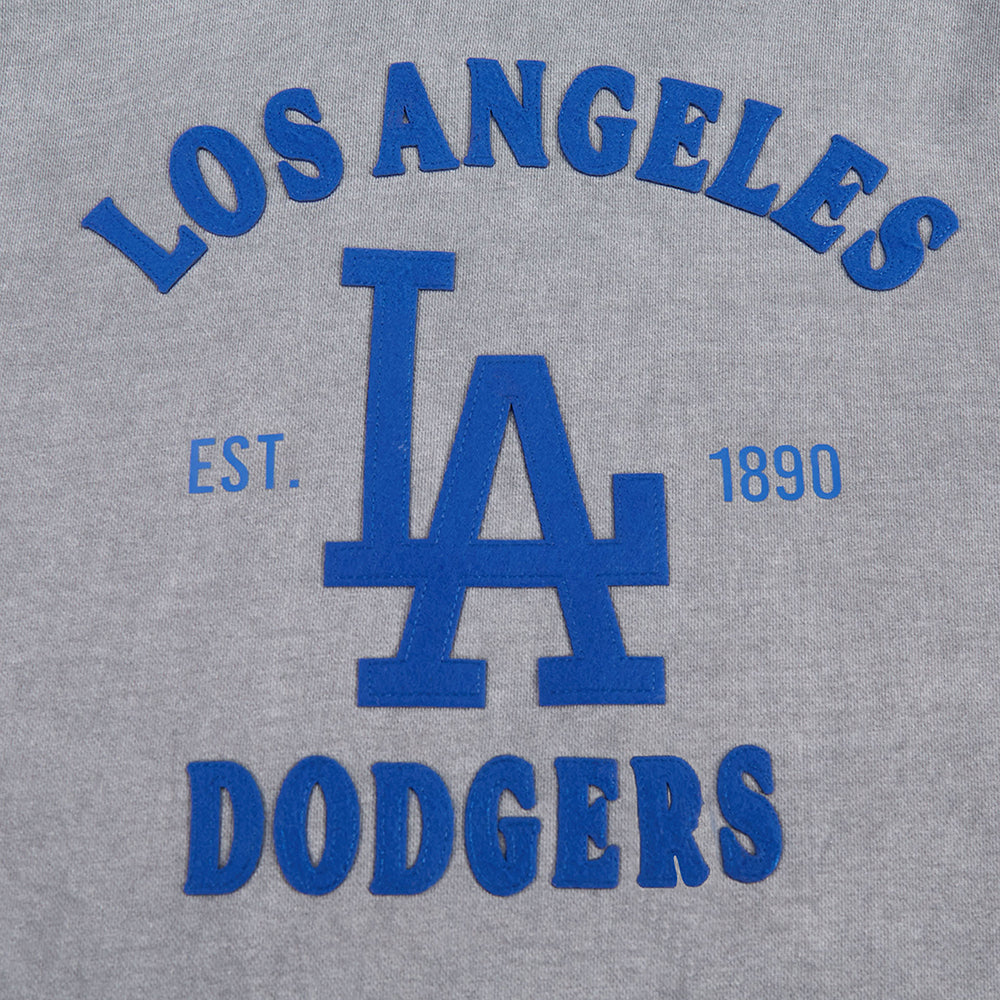 MLB LOS ANGELES DODGERS FIRST TEAM MEN'S PULL OVER HOODIE (WASHED GREY) - Image 9