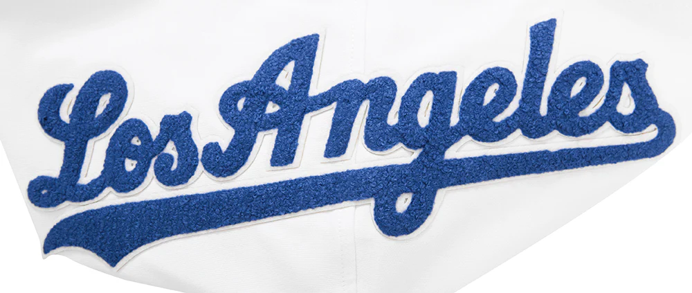 MLB LOS ANGELES DODGERS CLASSIC CHENILLE MEN'S FULL ZIP PULLOVER HOODIE (WHITE) - Image 5