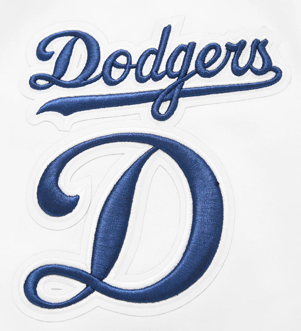 MLB LOS ANGELES DODGERS CLASSIC CHENILLE MEN'S FULL ZIP PULLOVER HOODIE (WHITE) - Image 7