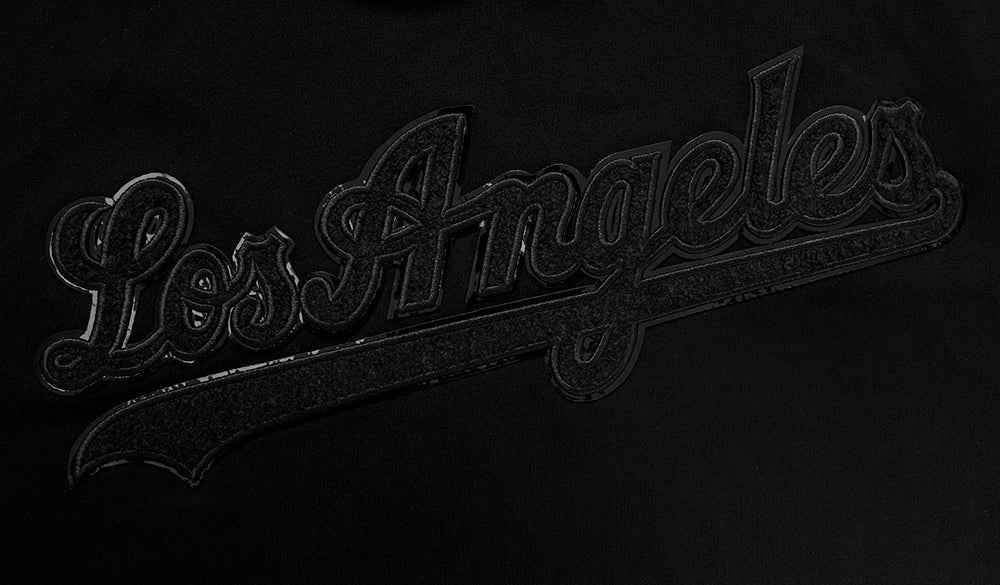 MLB LOS ANGELES DODGERS TRIPLE BLACK LOGO MEN'S PULLOVER HOODIE (BLACK) - Image 6