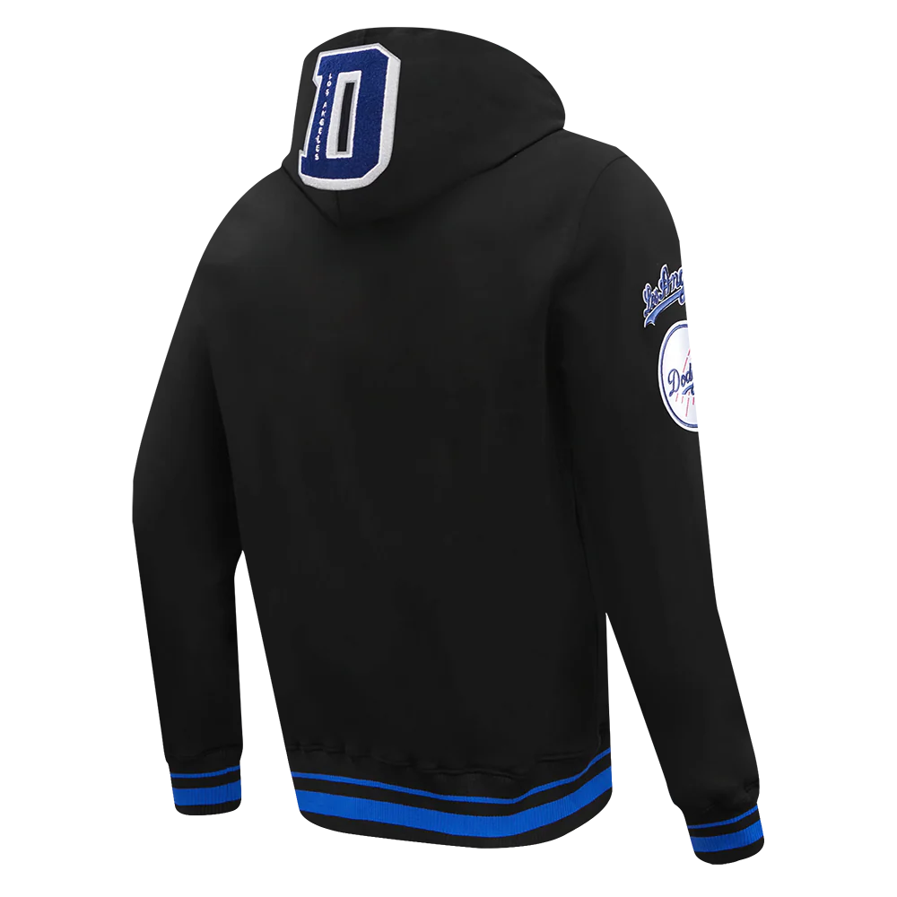 MLB LOS ANGELES DODGERS MASHUP MEN'S RIB PULLOVER HOODIE (BLACK/DODGER BLUE) - Image 3