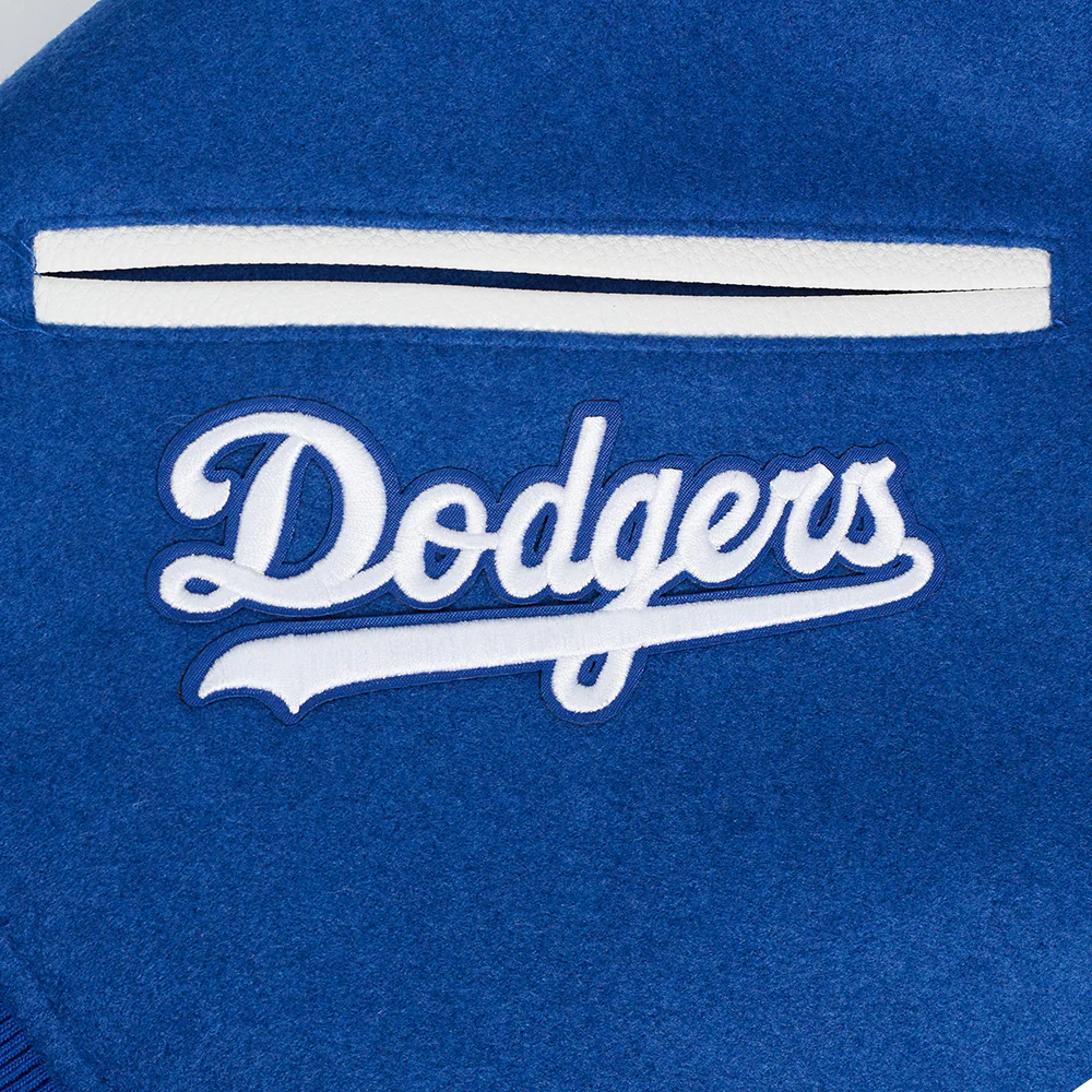 MLB LOS ANGELES DODGERS TURN IT UP MEN'S RIB WOOL VARSITY JACKET (DODGER BLUE/WHITE) - Image 7