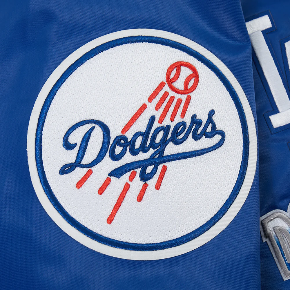 MLB LOS ANGELES DODGERS TURN IT UP MEN'S RIB SATIN JACKET (DODGER BLUE) - Image 6
