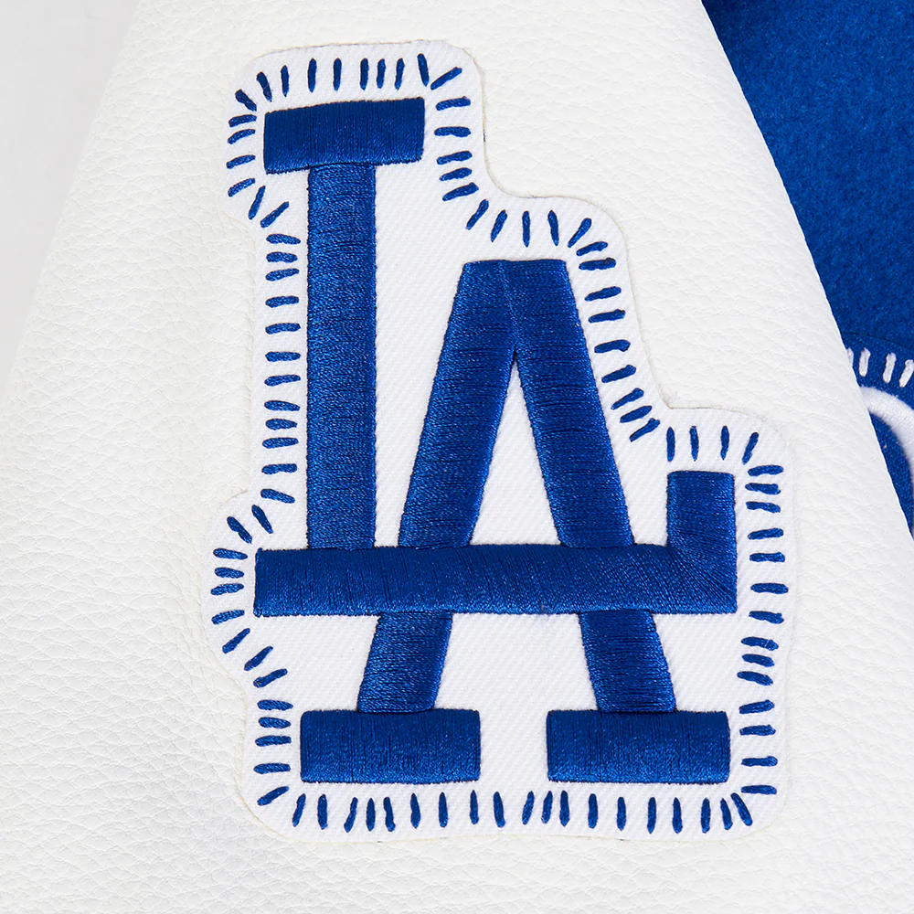 MLB LOS ANGELES DODGERS DIY PICK STITCH MEN'S RIB WOOL VARSITY JACKET (DODGER BLUE/WHITE) - Image 9