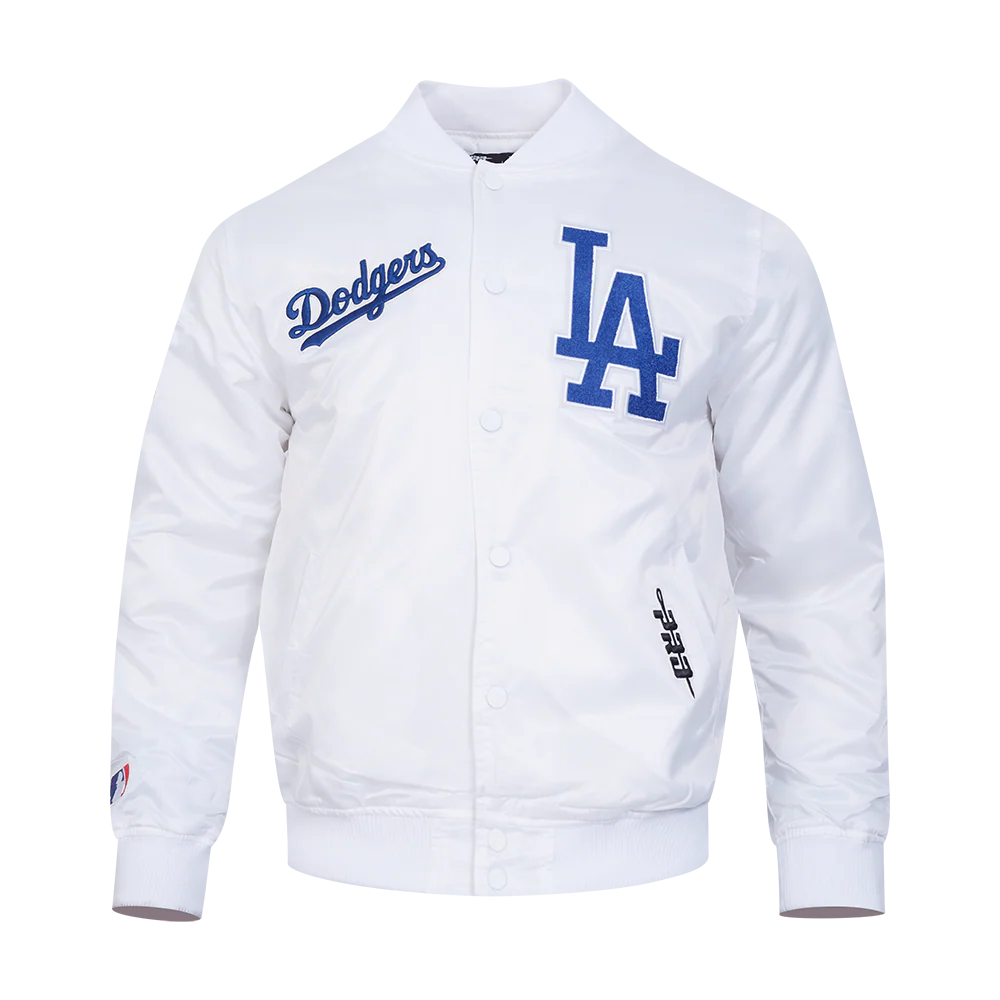 MLB LOS ANGELES DODGERS SOUVENIR MEN'S SATIN JACKET (WHITE)