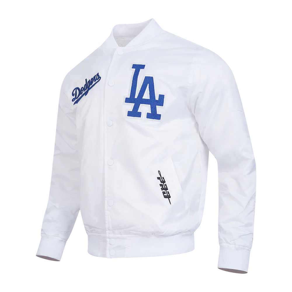 MLB LOS ANGELES DODGERS SOUVENIR MEN'S SATIN JACKET (WHITE) - Image 2