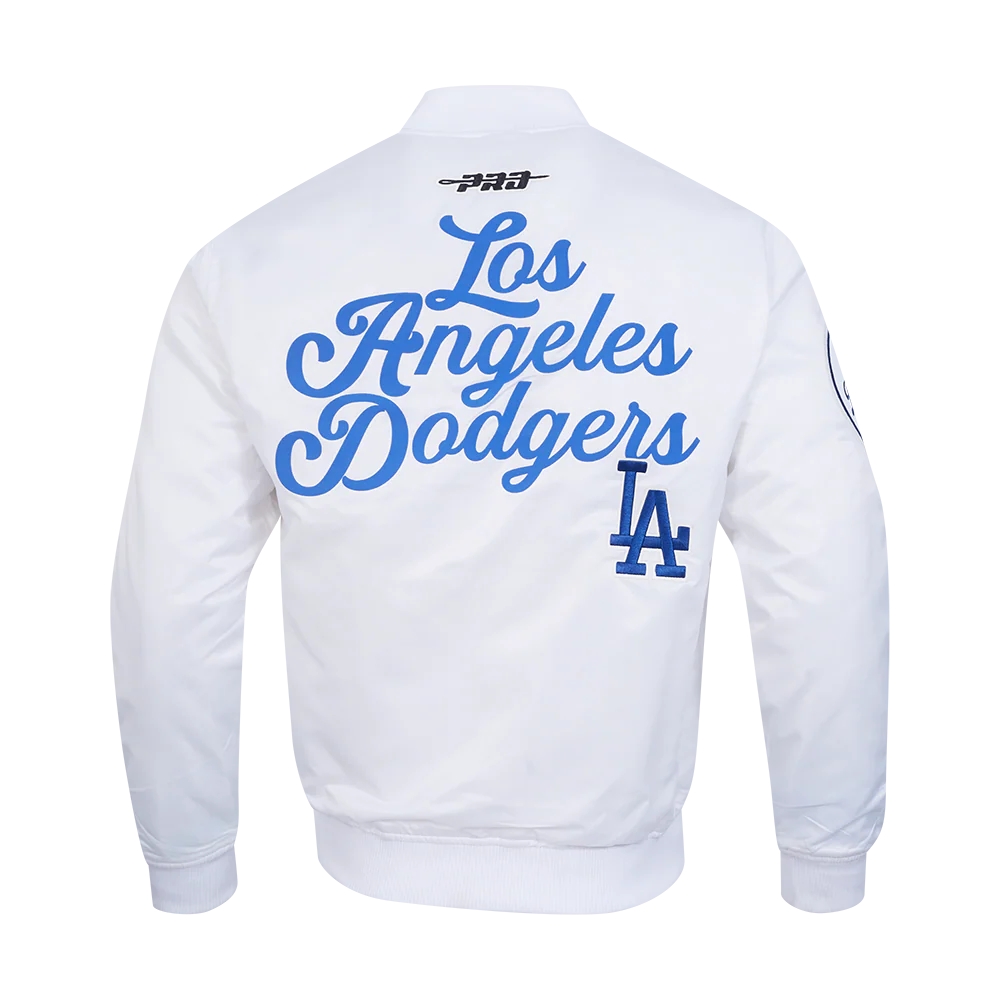 MLB LOS ANGELES DODGERS SOUVENIR MEN'S SATIN JACKET (WHITE) - Image 3