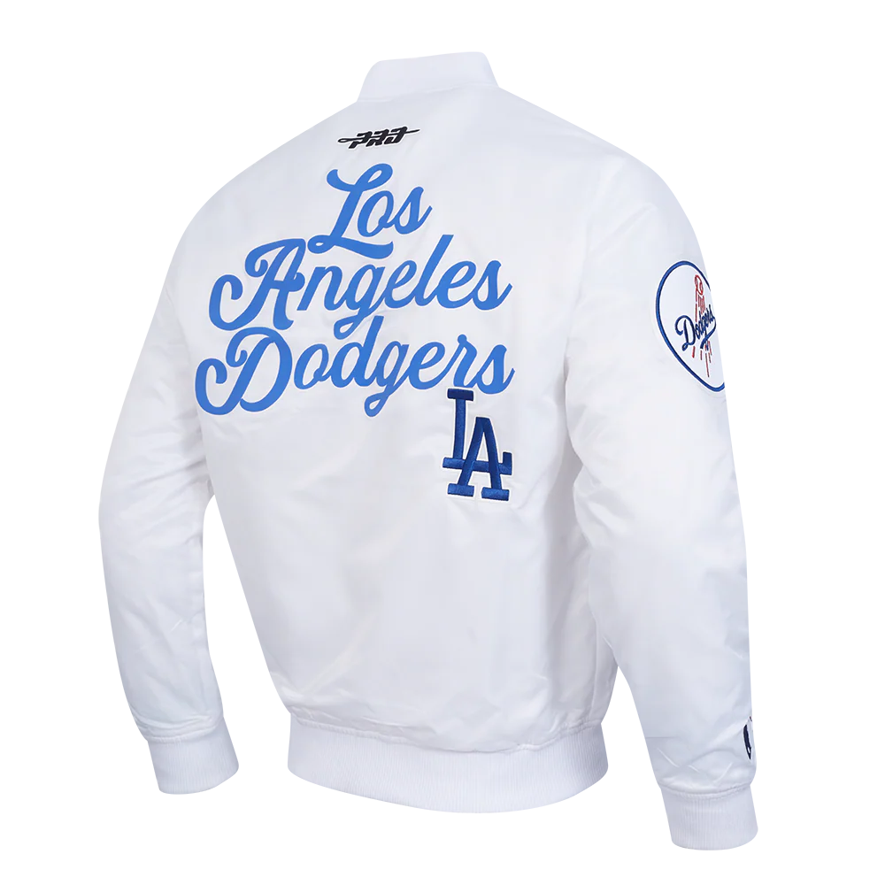 MLB LOS ANGELES DODGERS SOUVENIR MEN'S SATIN JACKET (WHITE) - Image 4