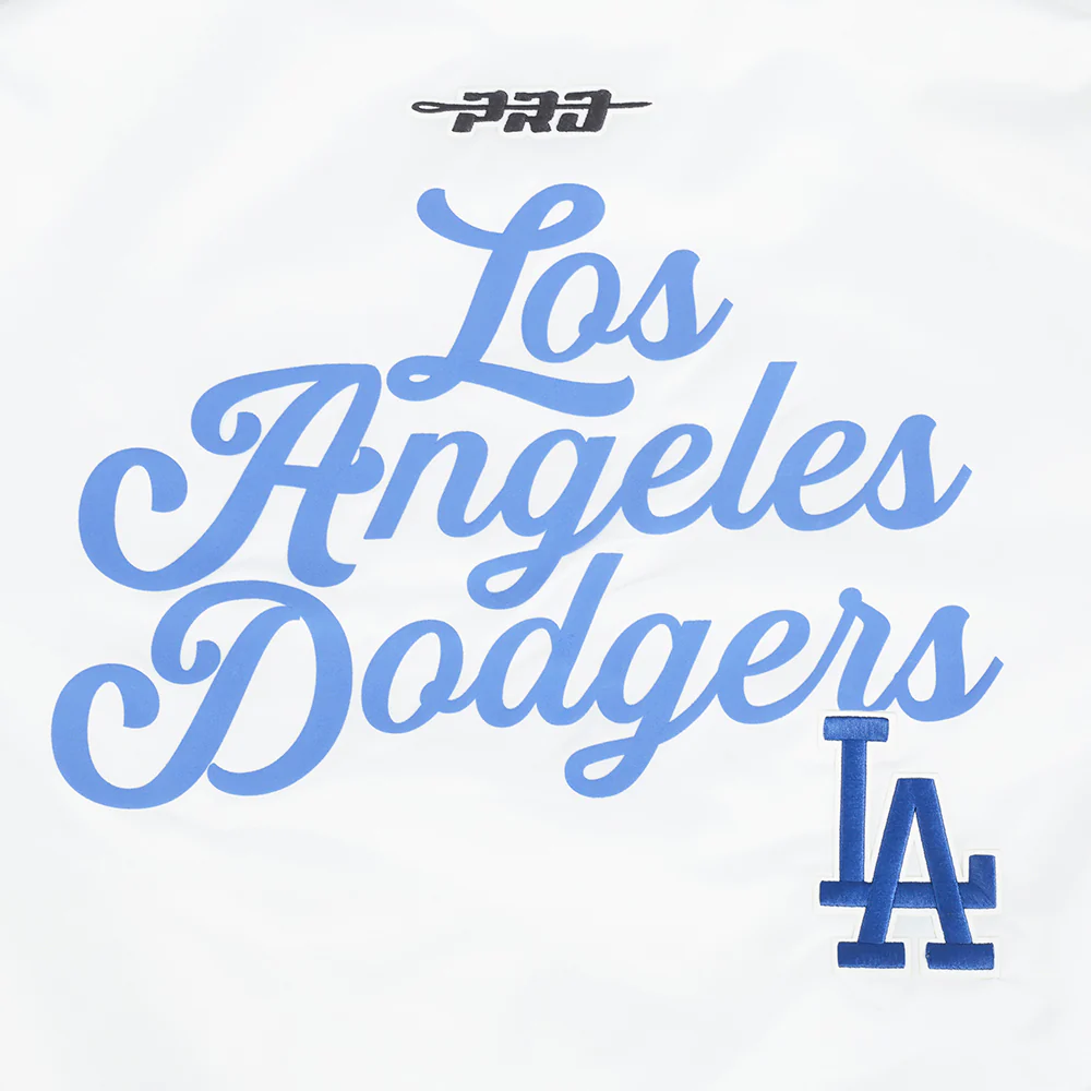 MLB LOS ANGELES DODGERS SOUVENIR MEN'S SATIN JACKET (WHITE) - Image 9