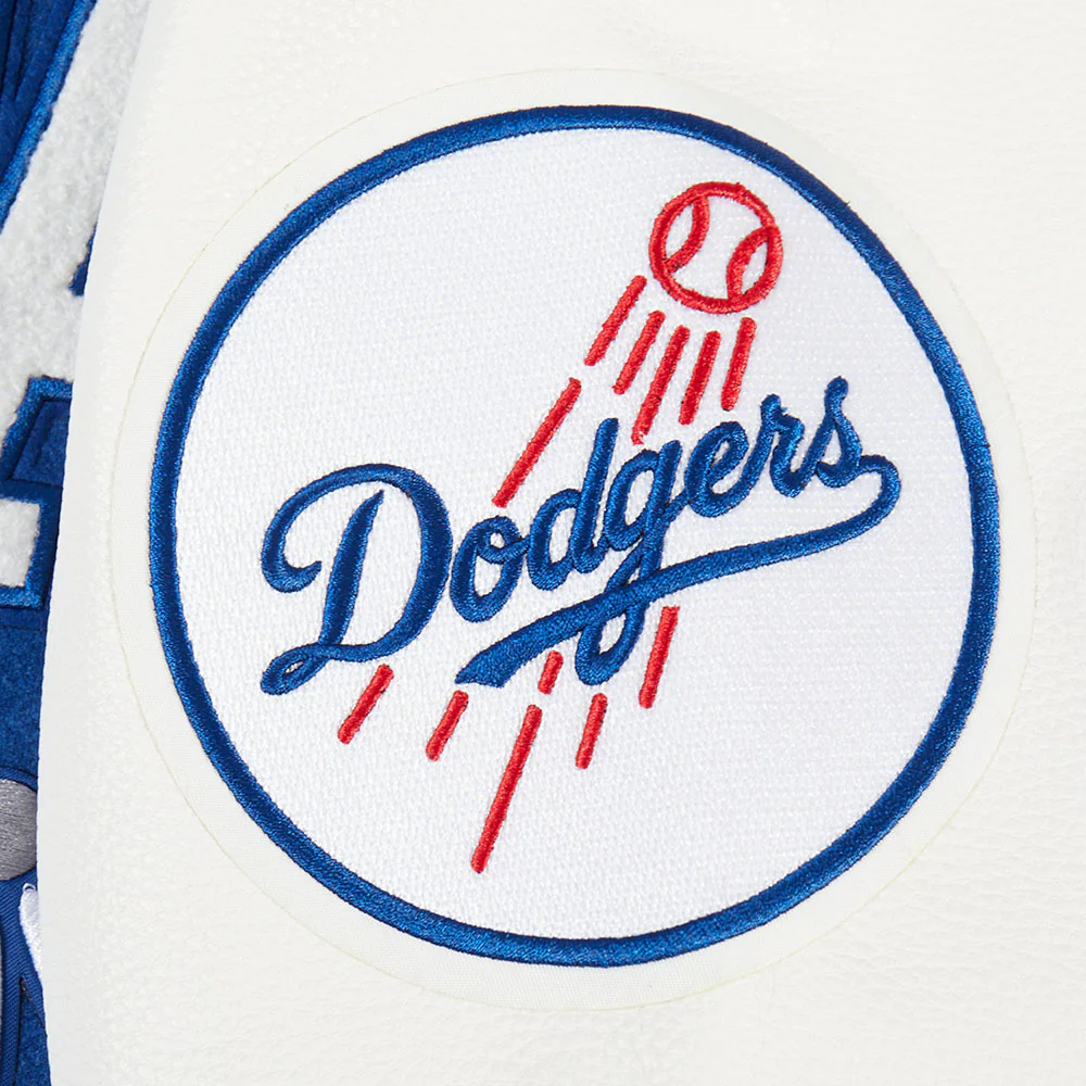 MLB LOS ANGELES DODGERS SUGAR SKULL MEN'S RIB WOOL VARSITY JACKET (DODGER BLUE/WHITE) - Image 5