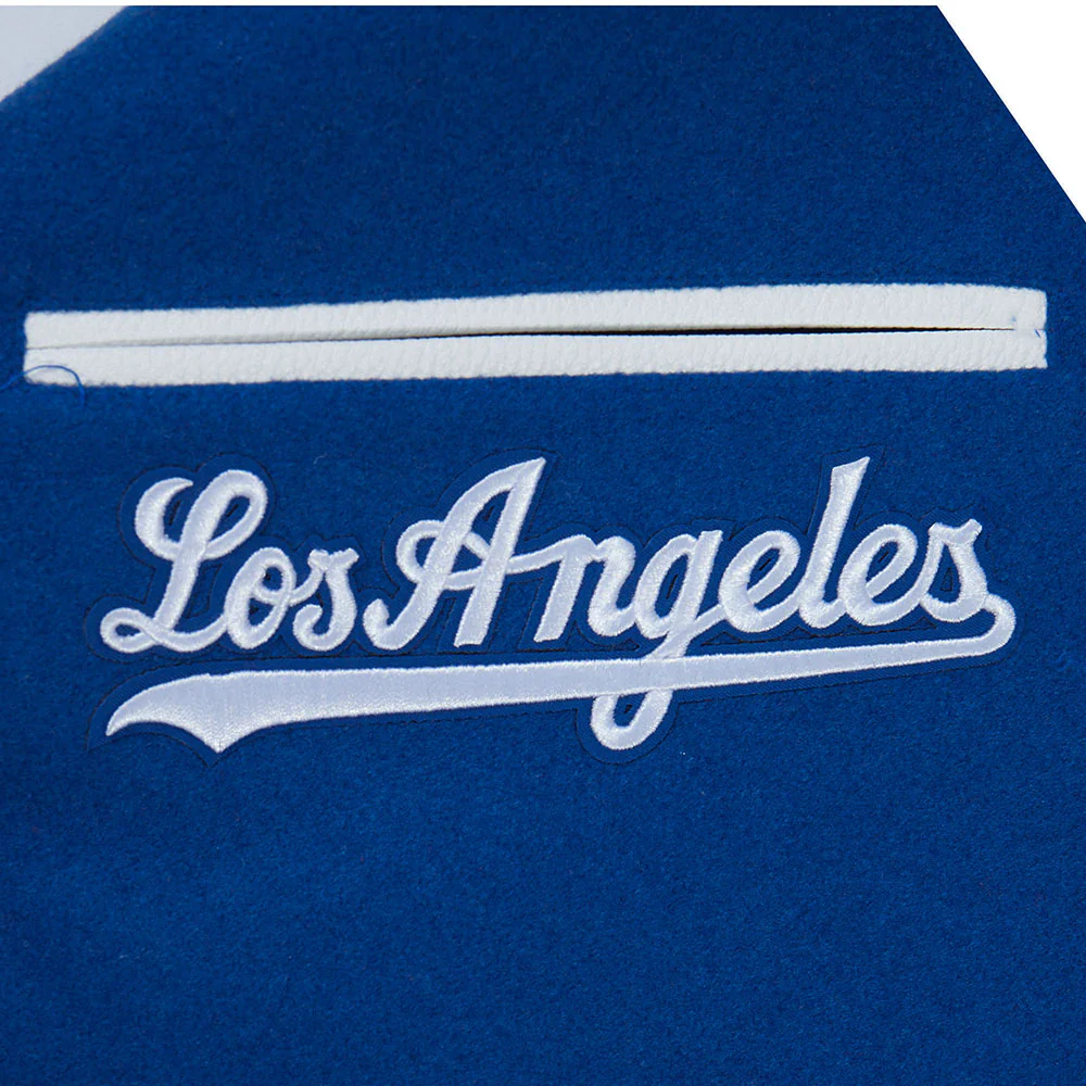 MLB LOS ANGELES DODGERS SUGAR SKULL MEN'S RIB WOOL VARSITY JACKET (DODGER BLUE/WHITE) - Image 8