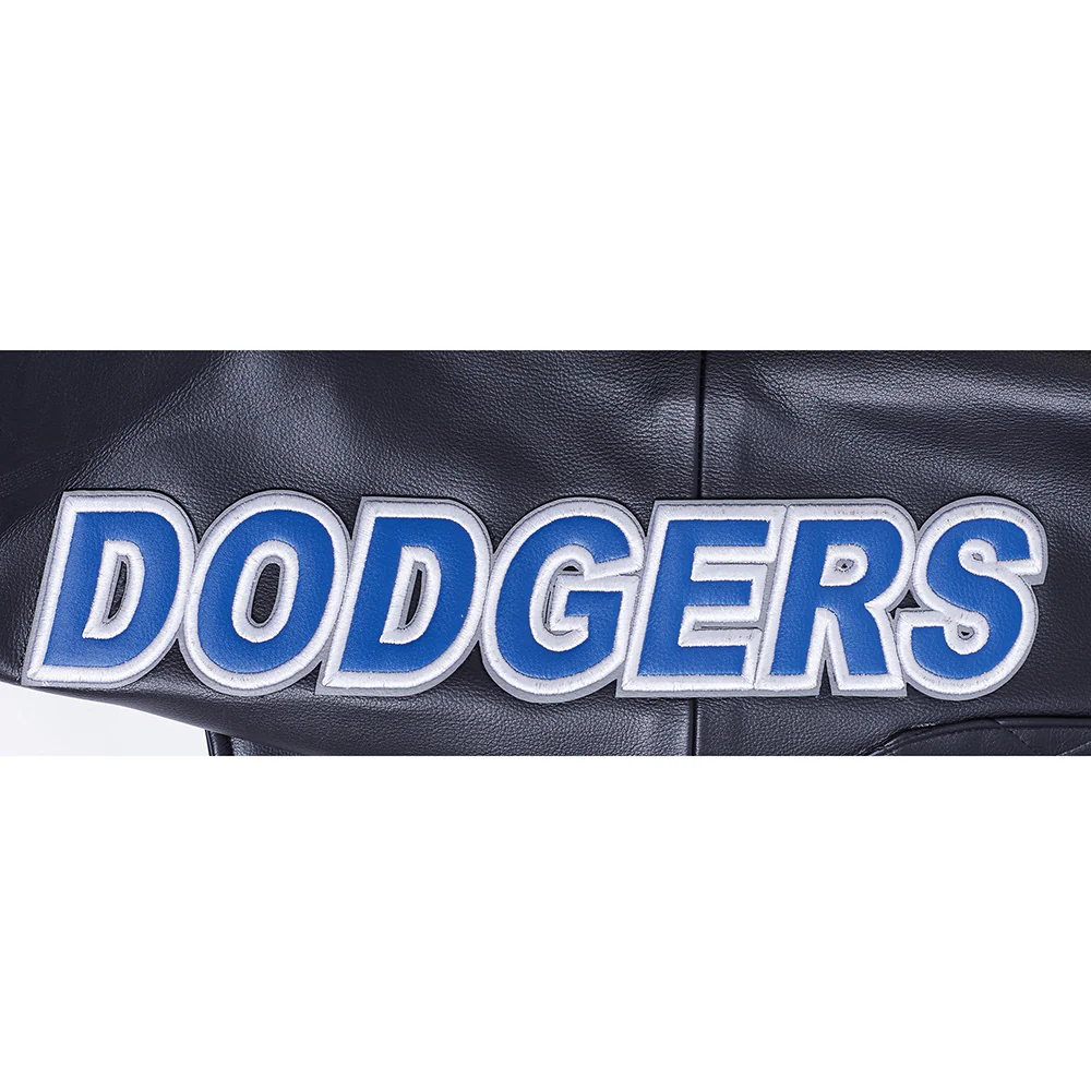 MLB LOS ANGELES DODGERS MEN'S MOTO JACKET (BLACK/WHITE) - Image 6