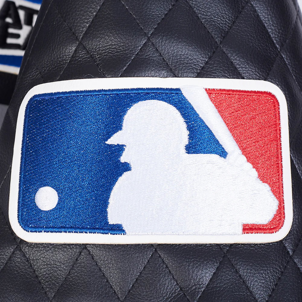 MLB LOS ANGELES DODGERS MEN'S MOTO JACKET (BLACK/WHITE) - Image 9