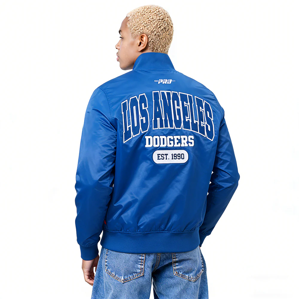 MLB LOS ANGELES DODGERS CITY ARCH MEN'S SATIN JACKET (DODGER BLUE) - Image 2