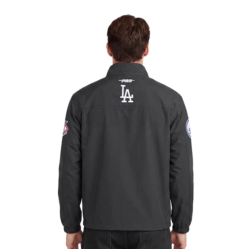 MLB LOS ANGELES DODGERS PRE GAME MEN'S JACKET (BLACK) - Image 2