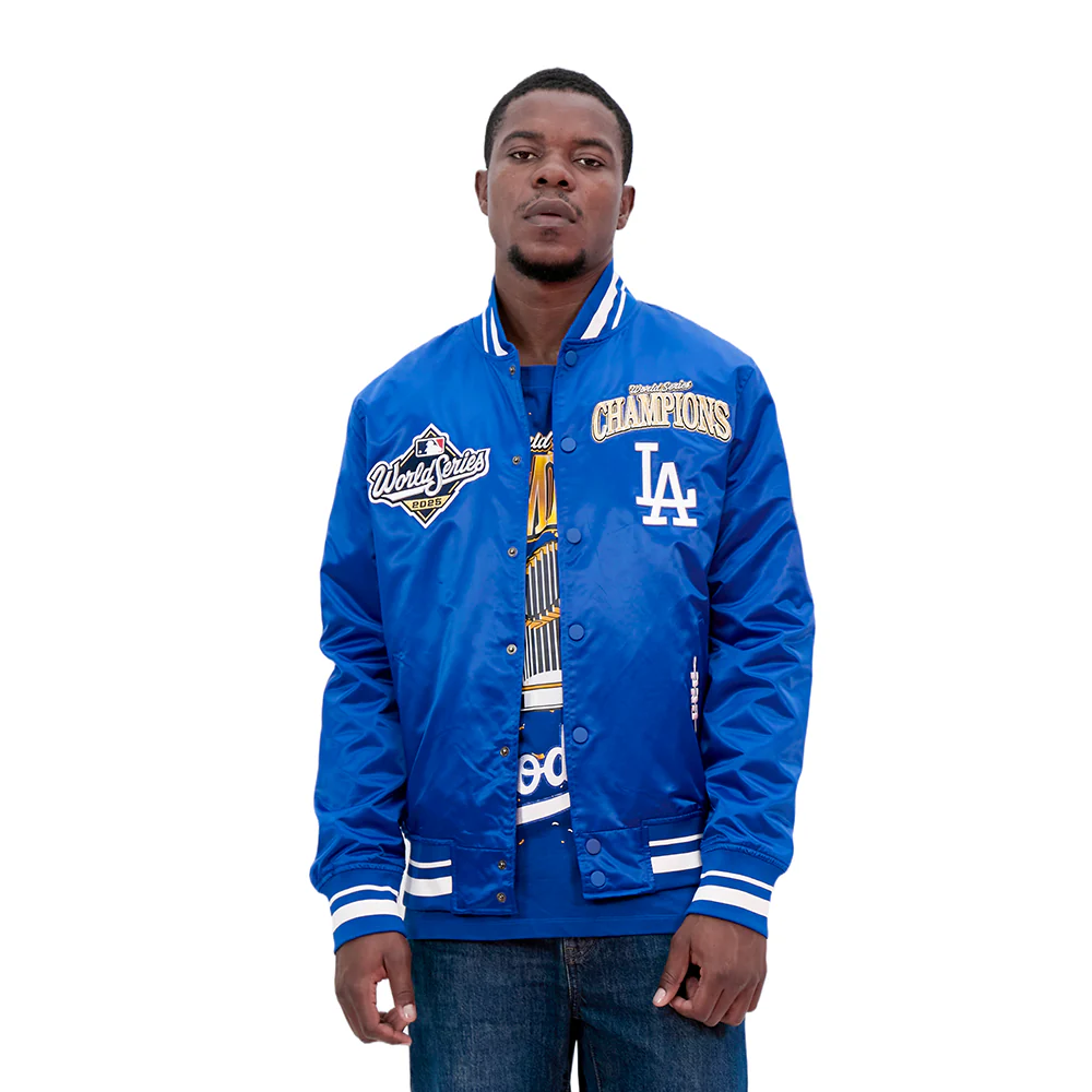 MLB LOS ANGELES DODGERS MLB WORLD SERIES 2025 PRO SATIN YD RIB JACKET (DODGER BLUE)
