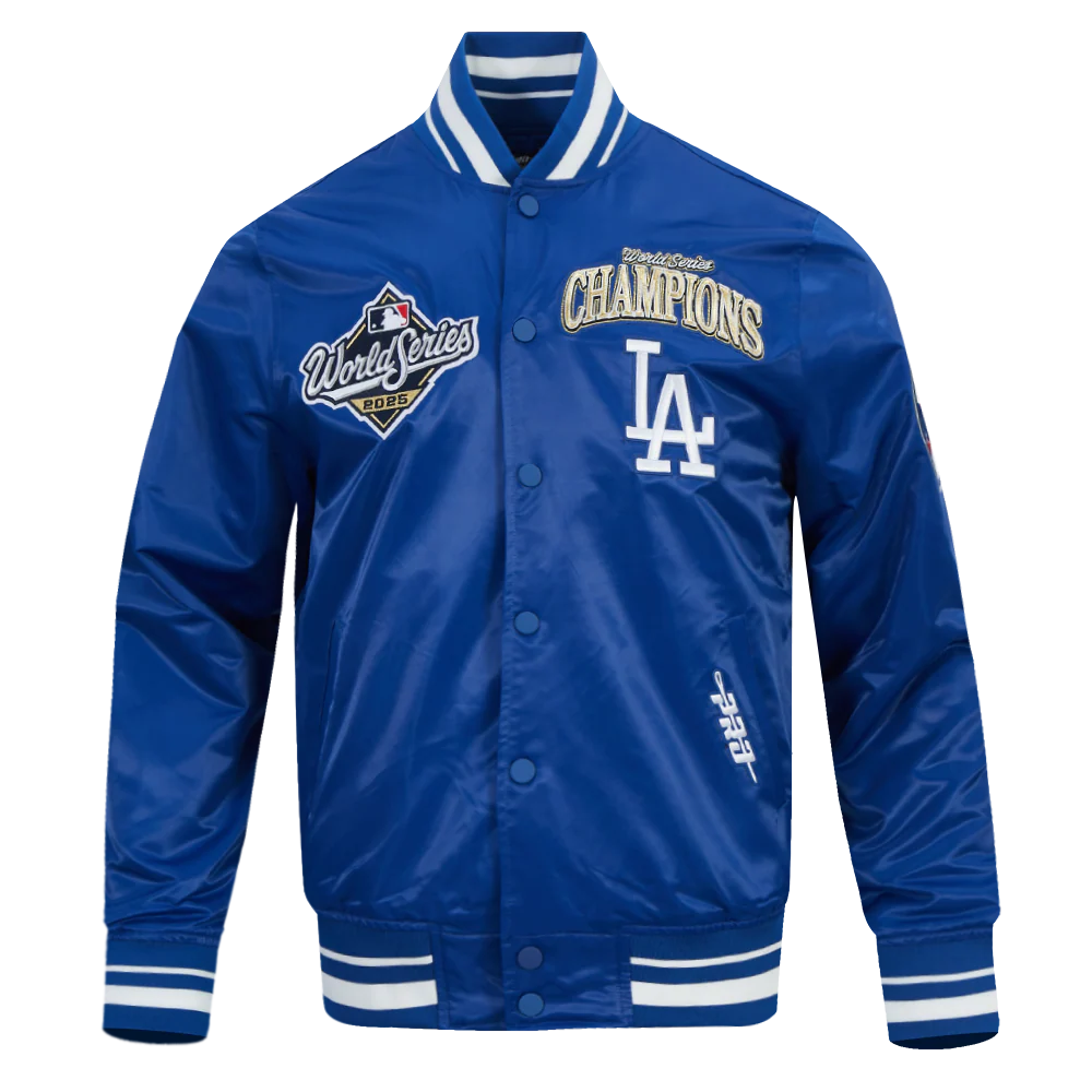MLB LOS ANGELES DODGERS MLB WORLD SERIES 2025 PRO SATIN YD RIB JACKET (DODGER BLUE) - Image 3