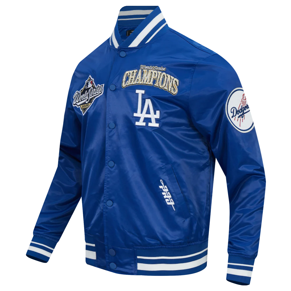 MLB LOS ANGELES DODGERS MLB WORLD SERIES 2025 PRO SATIN YD RIB JACKET (DODGER BLUE) - Image 4