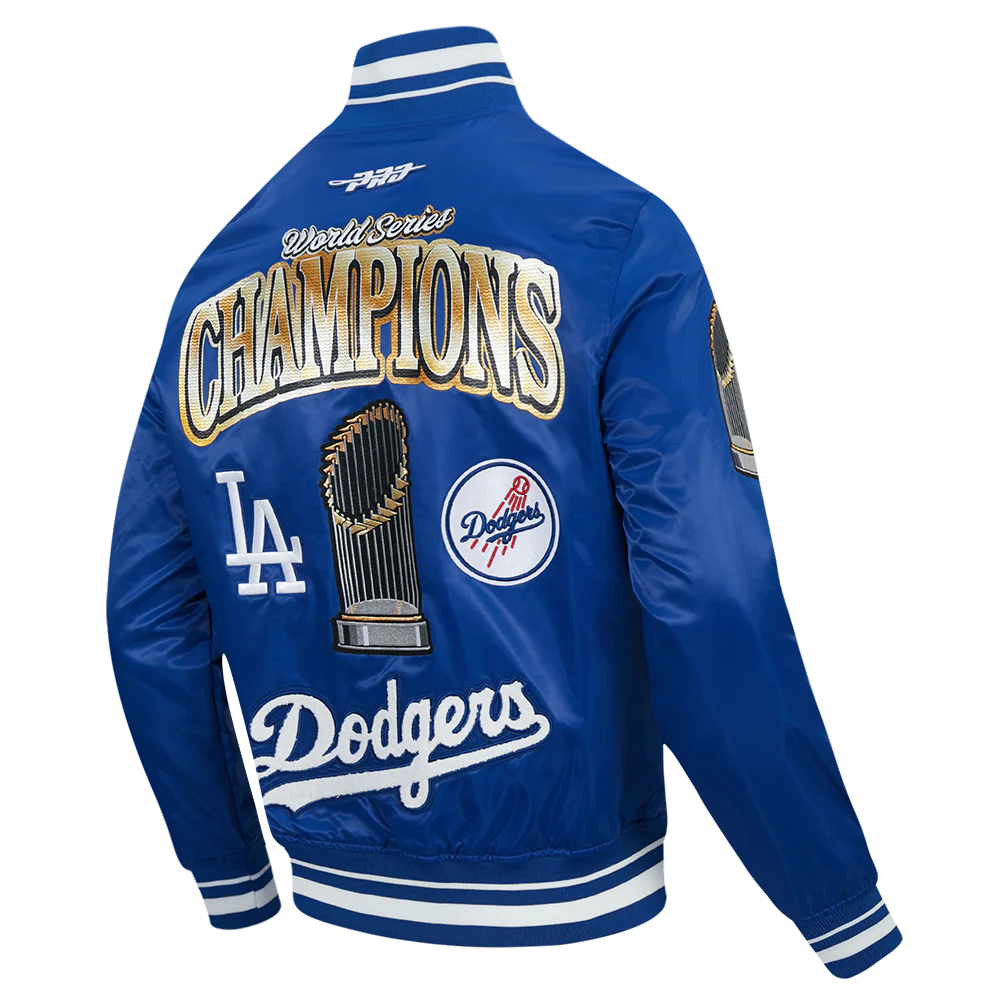 MLB LOS ANGELES DODGERS MLB WORLD SERIES 2025 PRO SATIN YD RIB JACKET (DODGER BLUE) - Image 6
