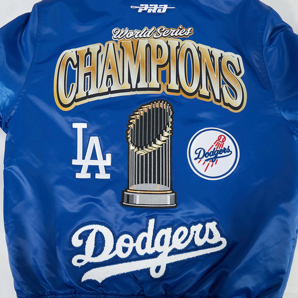 MLB LOS ANGELES DODGERS MLB WORLD SERIES 2025 PRO SATIN YD RIB JACKET (DODGER BLUE) - Image 7