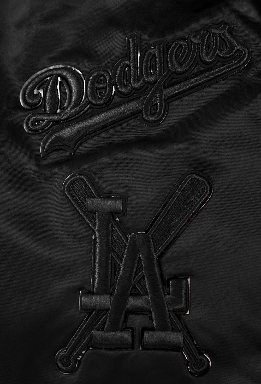 MLB LOS ANGELES DODGERS PRO TRIPLE BLACK MEN'S SATIN JACKET (TRIPLE BLACK) - Image 6