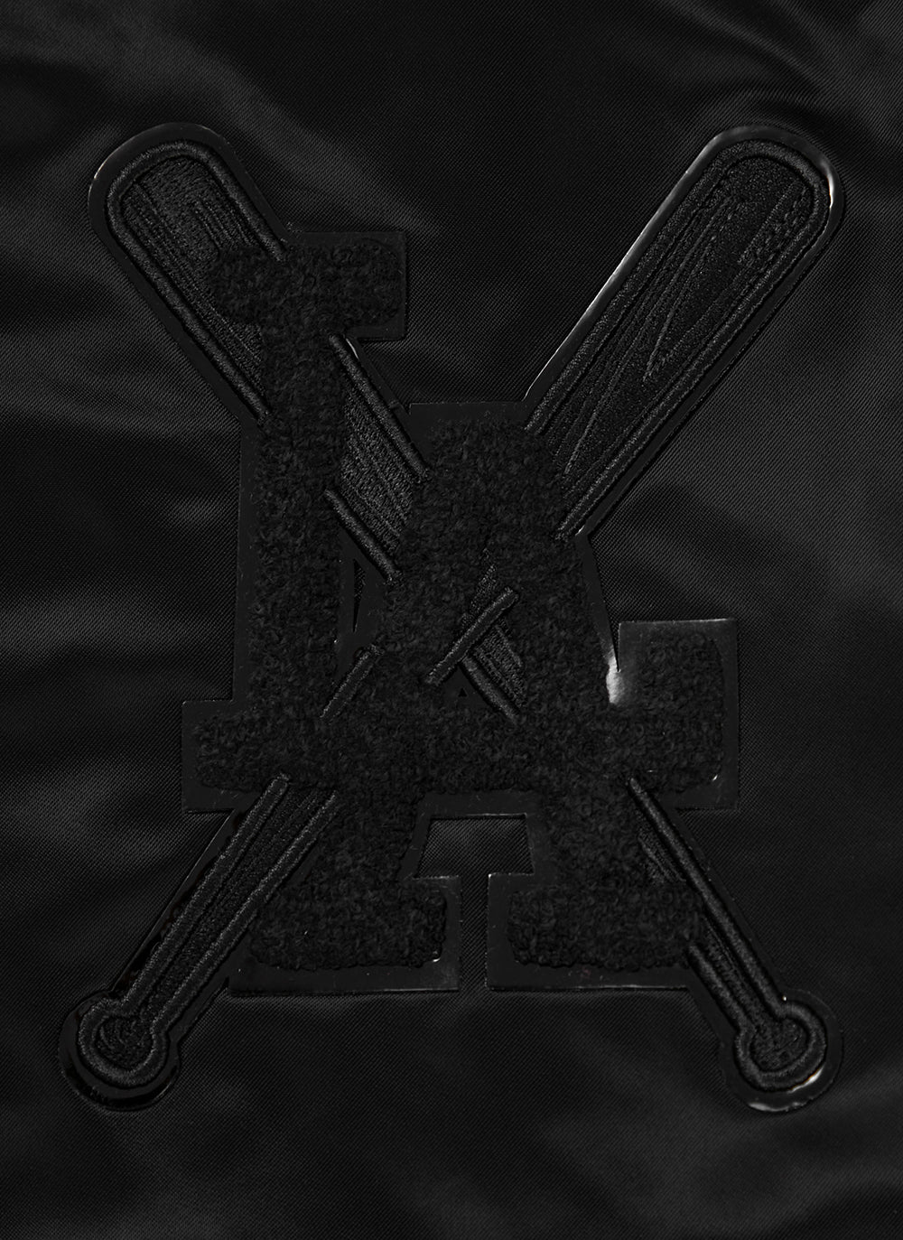 MLB LOS ANGELES DODGERS PRO TRIPLE BLACK MEN'S SATIN JACKET (TRIPLE BLACK) - Image 7