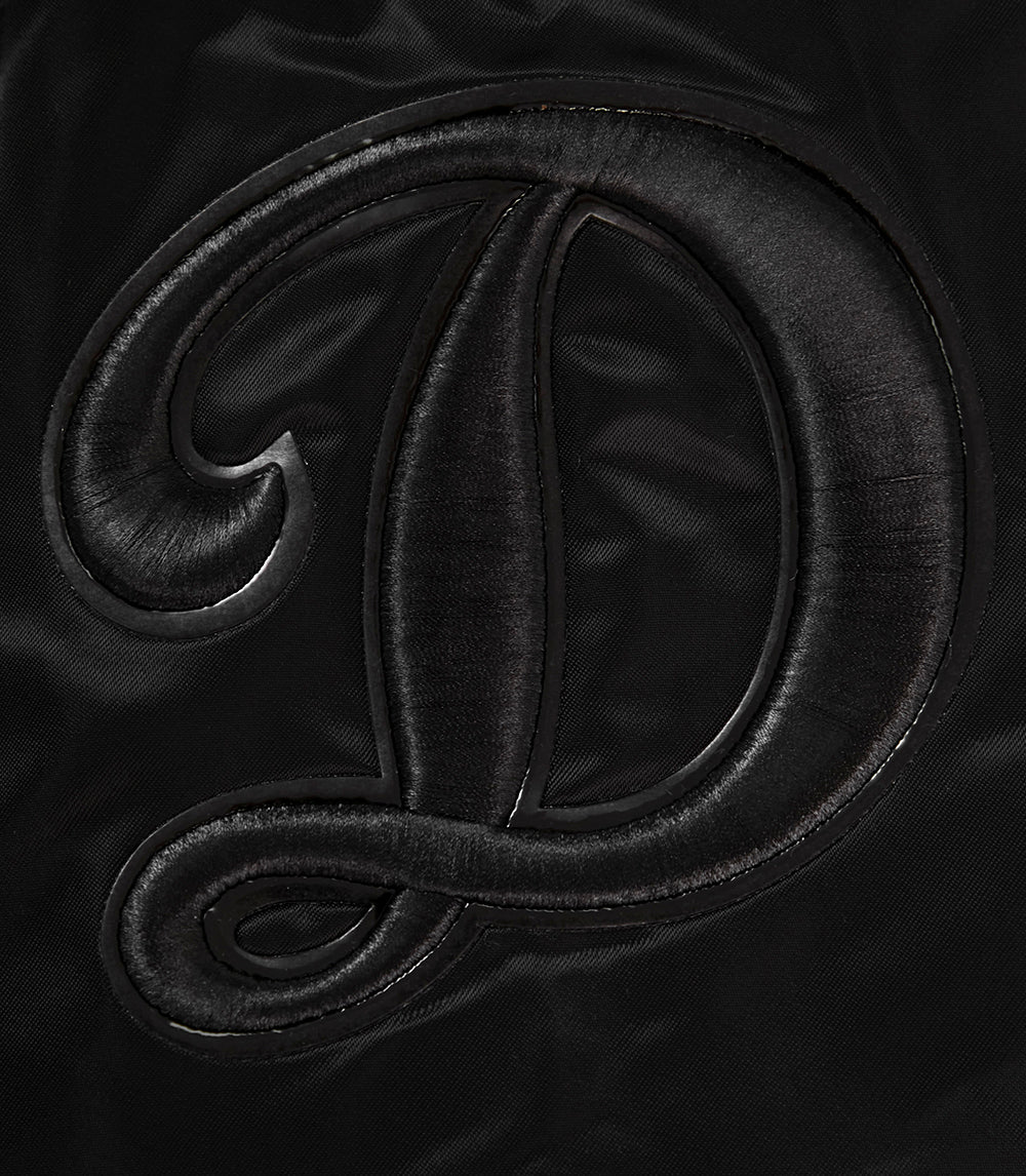 MLB LOS ANGELES DODGERS PRO TRIPLE BLACK MEN'S SATIN JACKET (TRIPLE BLACK) - Image 8