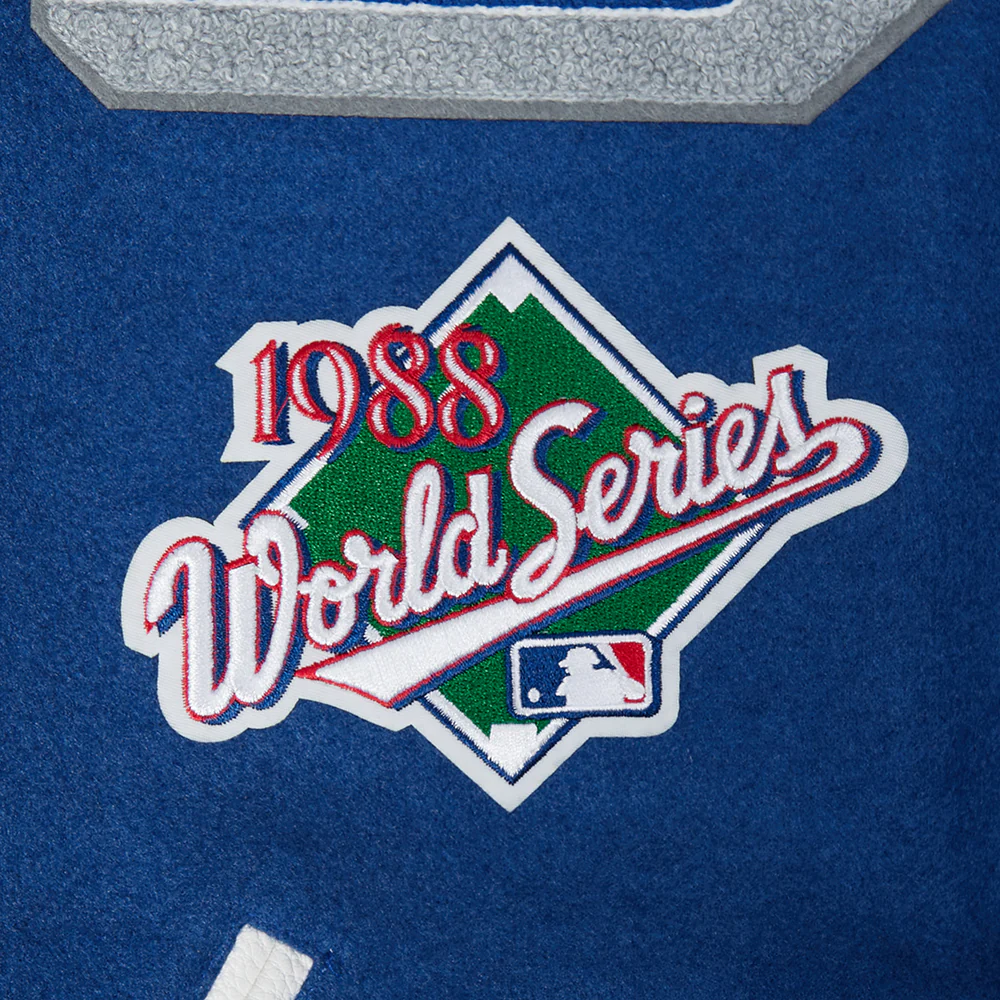 MLB LOS ANGELES DODGERS MASHUP MEN'S RIB WOOL VARSITY JACKET (DODGER BLUE/WHITE) - Image 11
