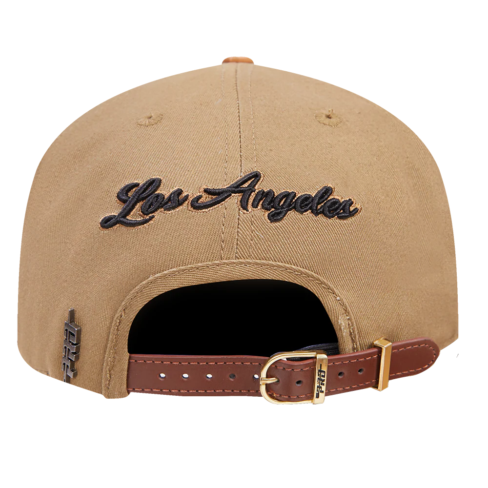 MLB LOS ANGELES DODGERS RESERVE 2 TONE PINCH FRONT STRAPBACK (TAN/ WHEAT) - Image 3