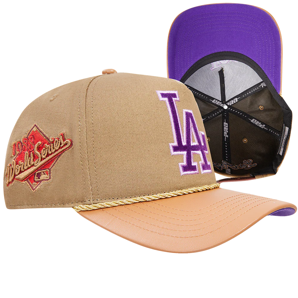 MLB LOS ANGELES DODGERS RESERVE 2 TONE PINCH FRONT STRAPBACK (TAN/ WHEAT) - Image 7