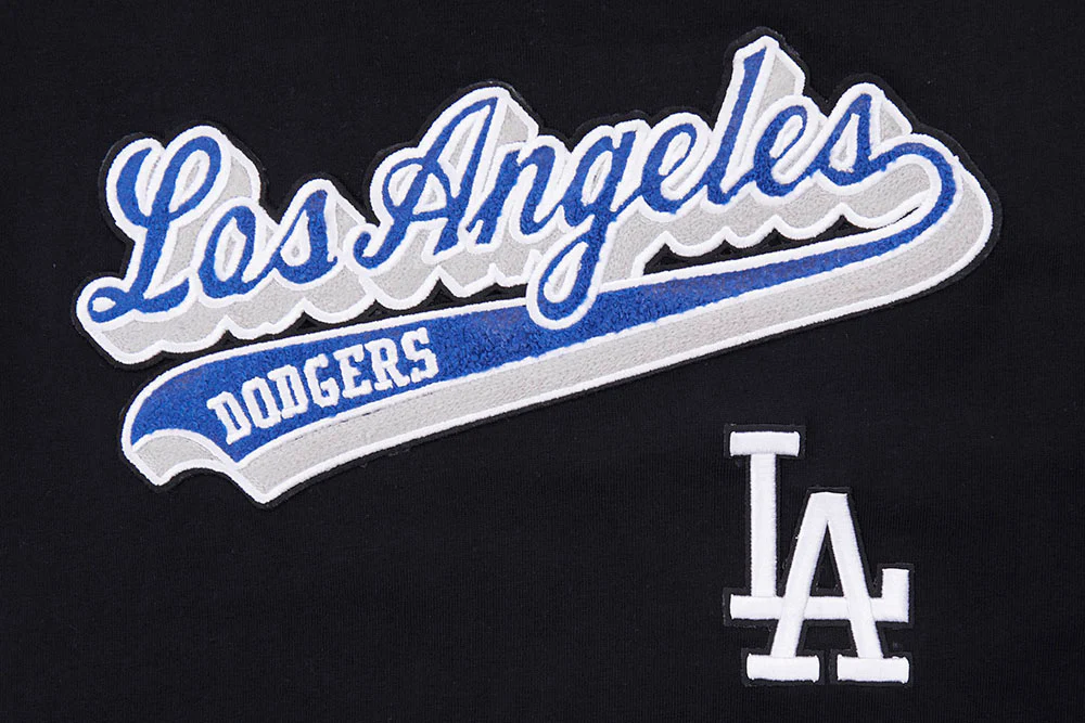 MLB LOS ANGELES DODGERS SCRIPT TAIL WOMEN'S COTTON BOYFRIEND TOP (BLACK) - Image 5