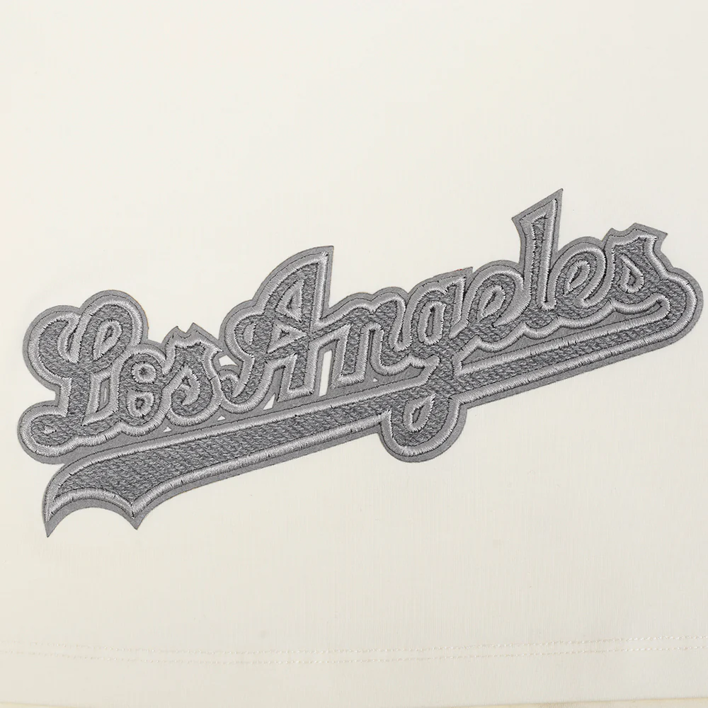 MLB LOS ANGELES DODGERS REVERSE FRENCH TERRY WOMEN'S SINGLE JERSEY BOXY TOP (EGGSHELL) - Image 8